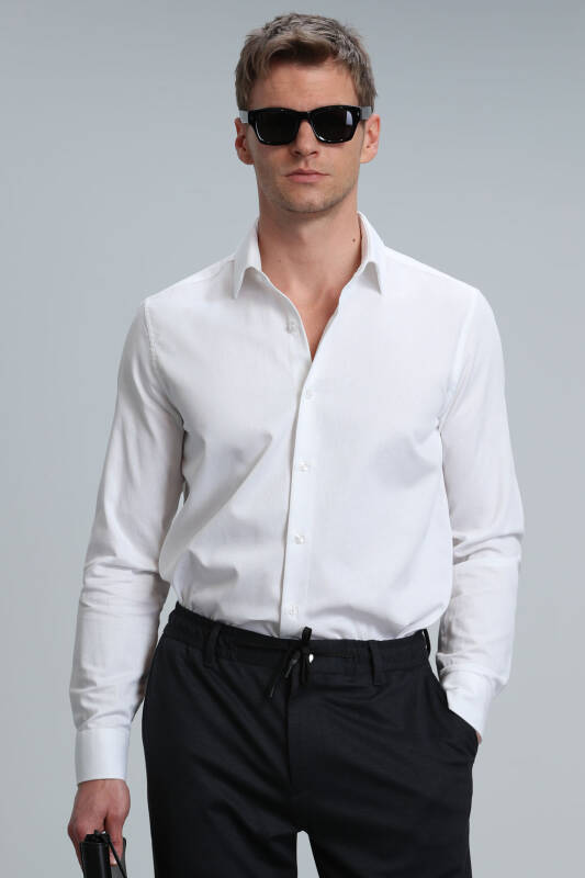 Marıne Men Basic Shirt Comfort Fit Whıte - 1