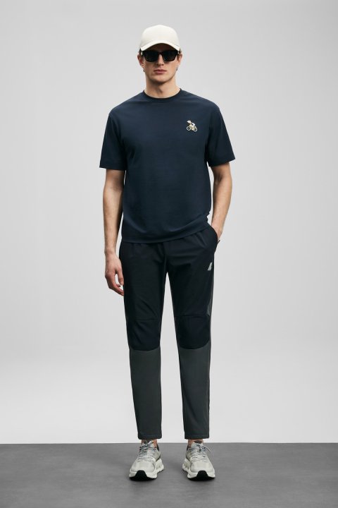 Marıo Modern Graphic T-Shirt Navy Blue - LUFIAN