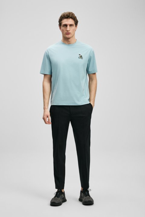 Marıo Modern Graphic T-Shirt Aqua Green - LUFIAN