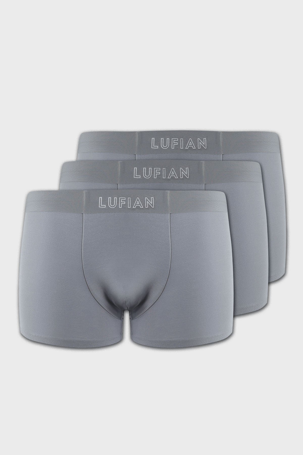 Mark 3 Pcs Men's Modal Seamless Boxer Light Grey - LUFIAN