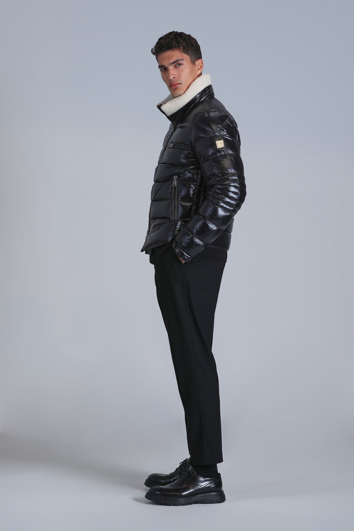 Mark Goose Feather Male Coat Black - Lufian