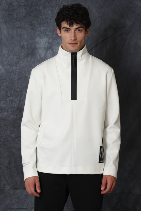 Mark Male Sweatshirt Off Whıte - Lufian