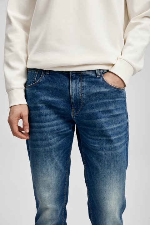 Mark Smart Jeans Men's Trousers Slim Fit Blue - LUFIAN