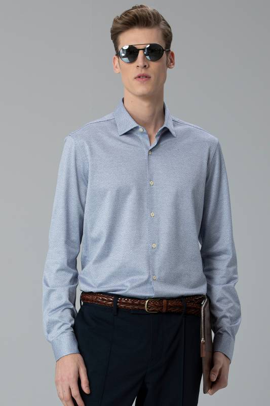 Marres Mens Smart Shirt Slım Fıt Sax - 1