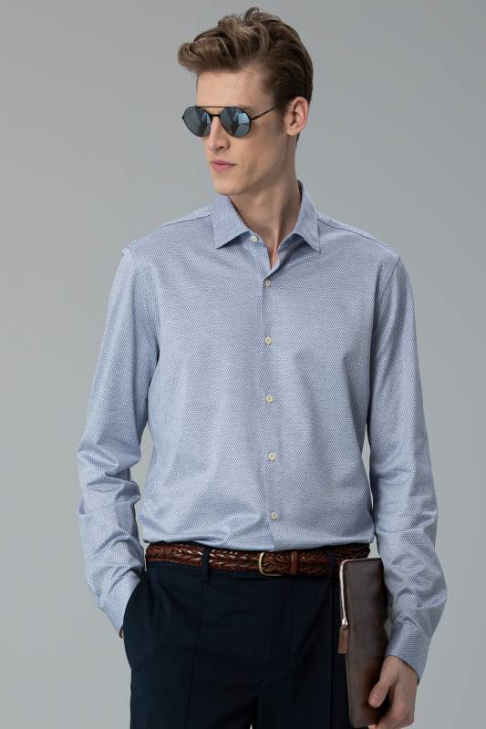 Marres Mens Smart Shirt Slım Fıt Sax - 3