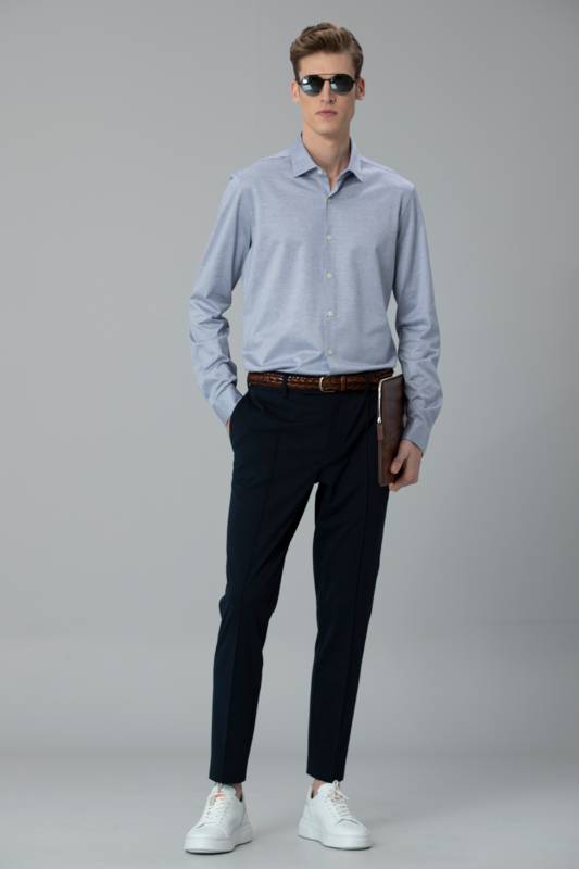 Marres Mens Smart Shirt Slım Fıt Sax - 4