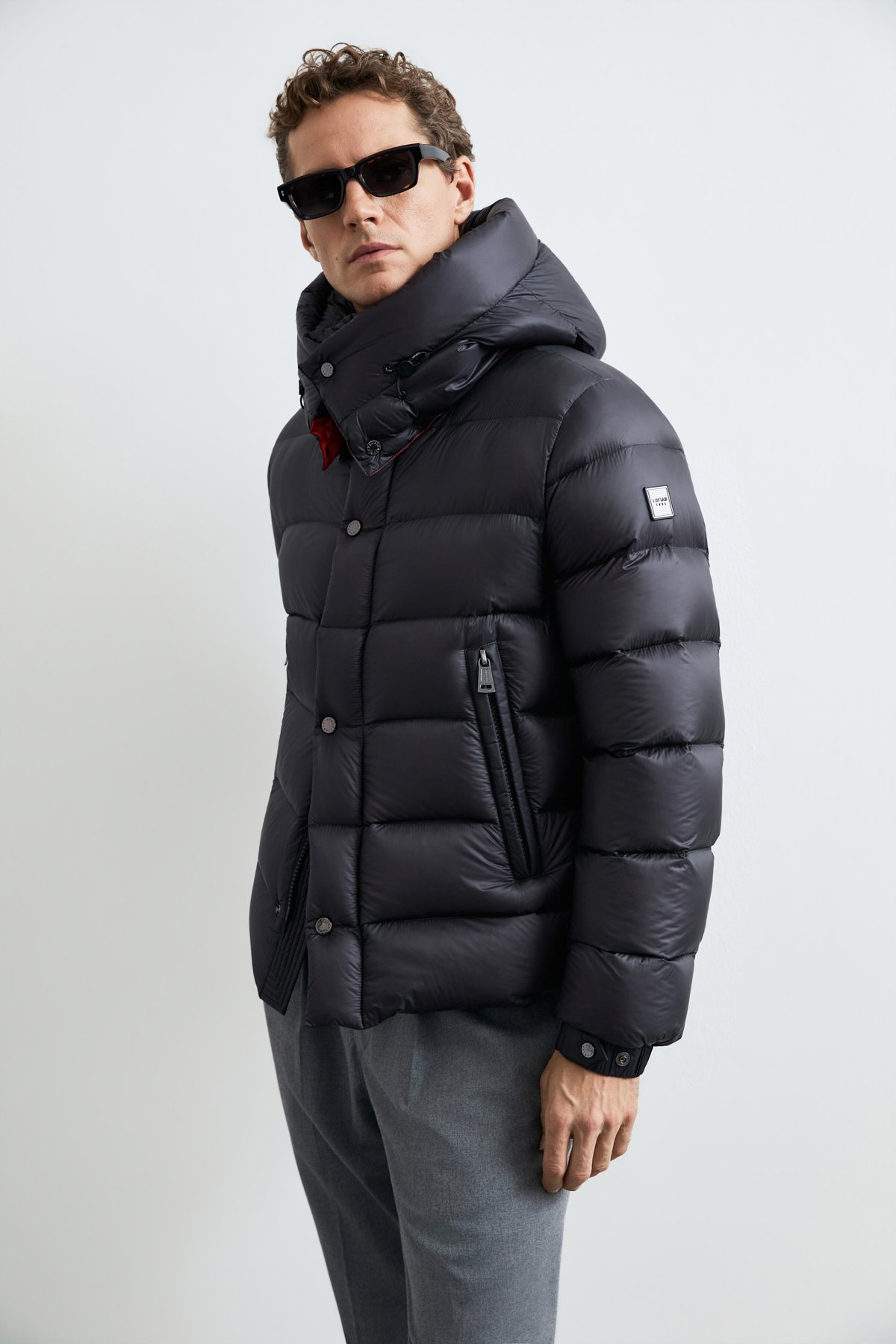 Marty Men's Goose Down Puffer Jacket with Detachable Hood Black - LUFIAN
