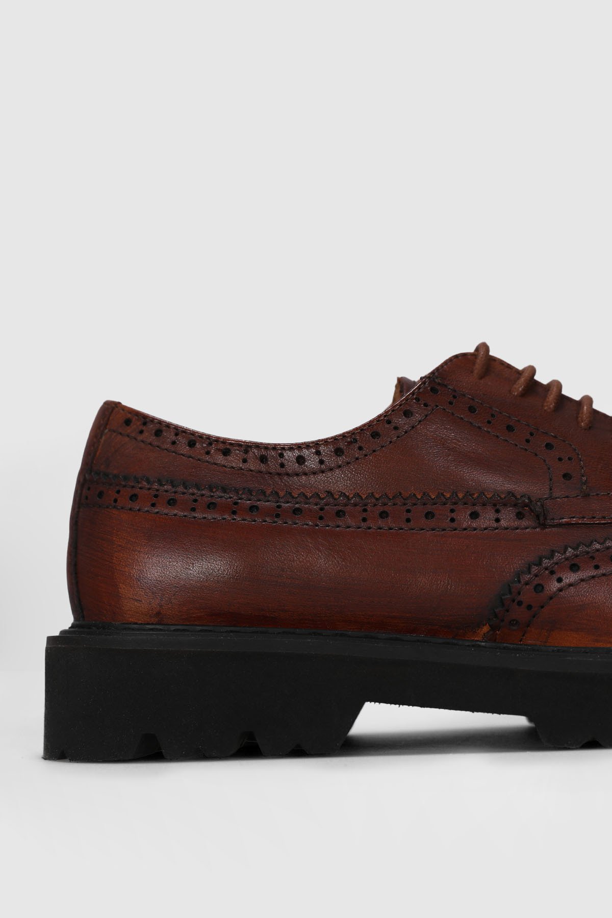Mary Women's Leather Shoes Brown - LUFIAN