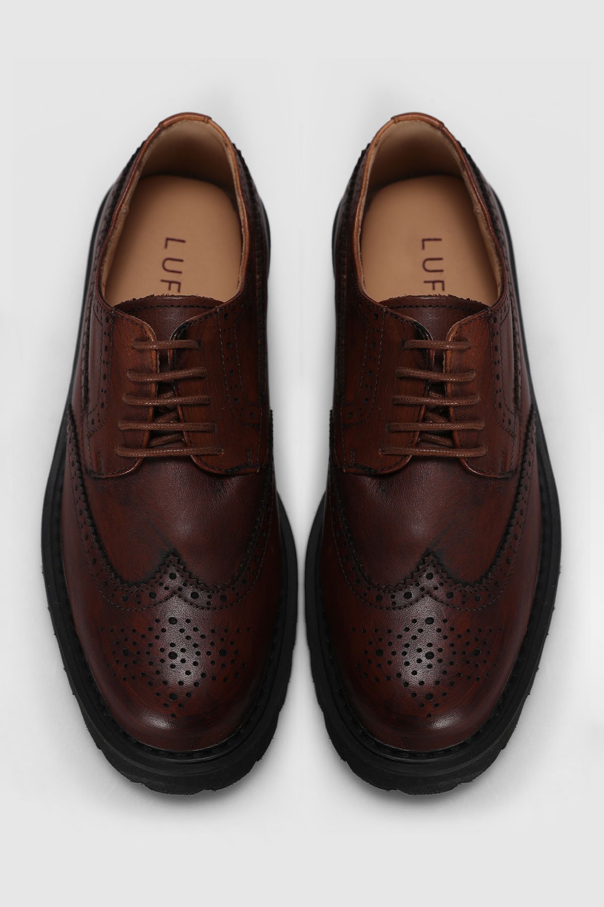 Mary Women's Leather Shoes Brown - LUFIAN