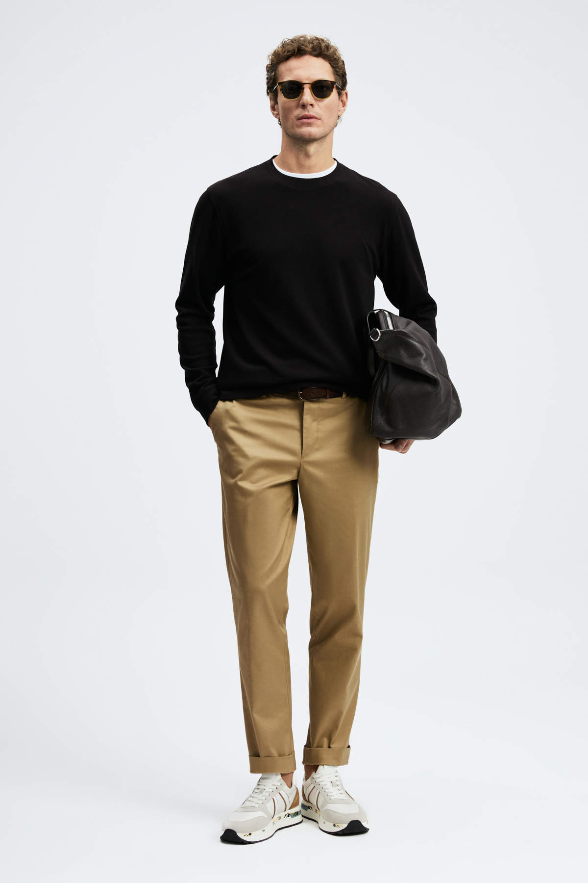 Mason Men's Long Sleeve T-Shirt Black - LUFIAN