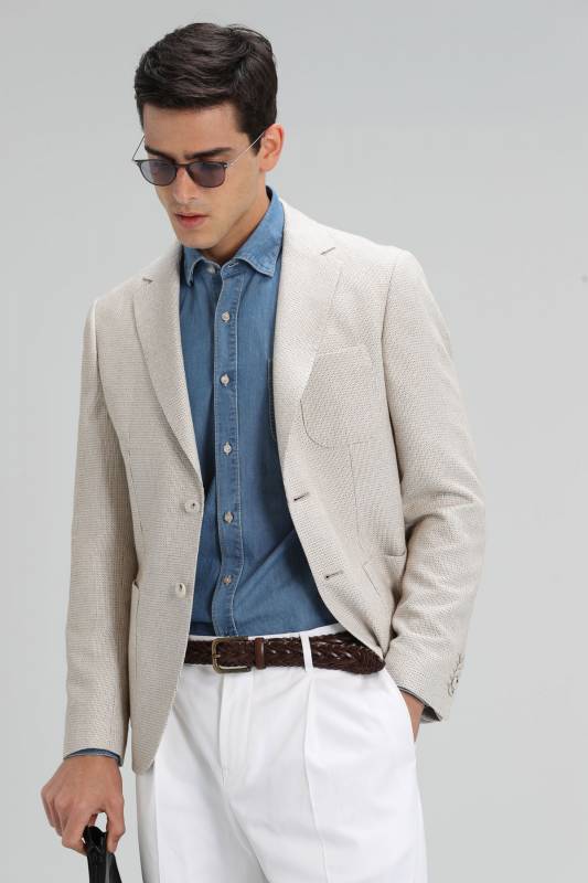 Maune Sport Blazer Slım Fıt Beıge - 1