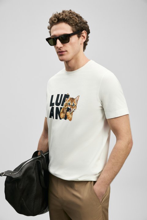 Max Modern Graphic T-Shirt Off White - LUFIAN