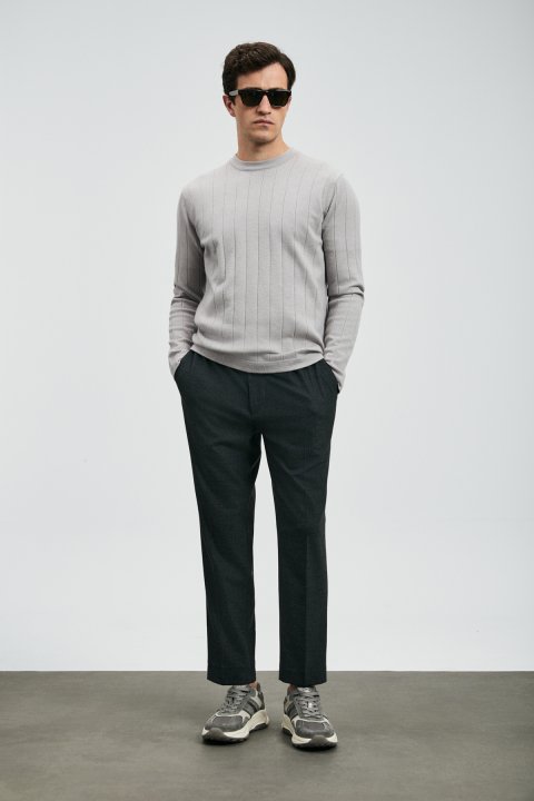 Maxıma Smart Men's Chino Pants Slim Fit Anthracite - LUFIAN