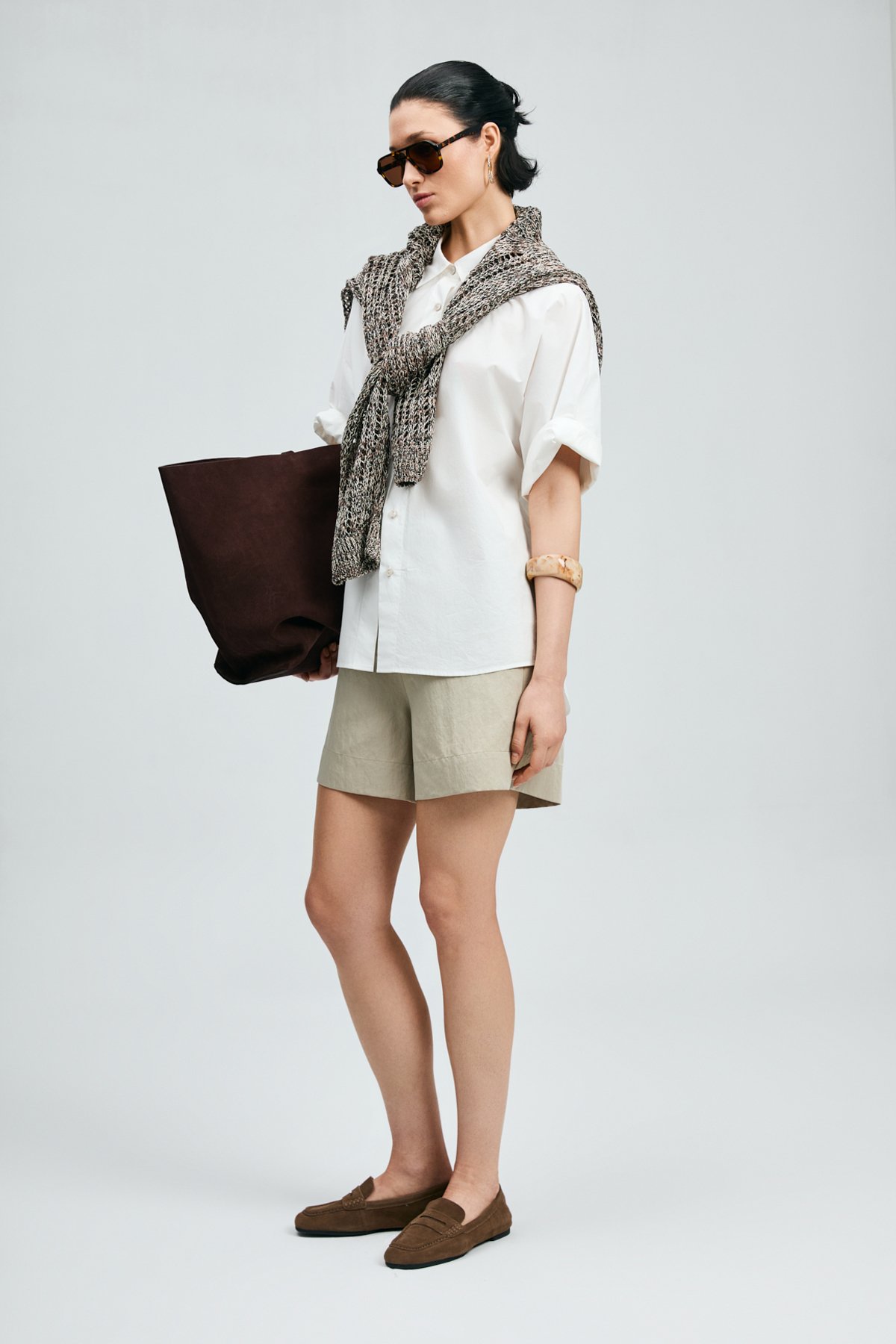 Megan Women's Shorts Beige - LUFIAN