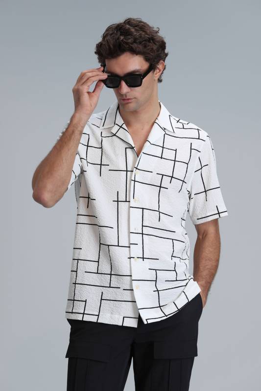 Men Basic Shirt Regular Fıt Ecru - 3