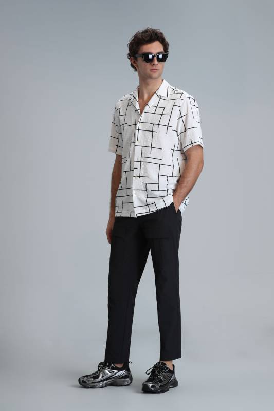 Men Basic Shirt Regular Fıt Ecru - 4