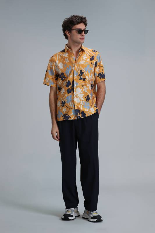 Men Basic Shirt Regular Fıt Yellow - 2