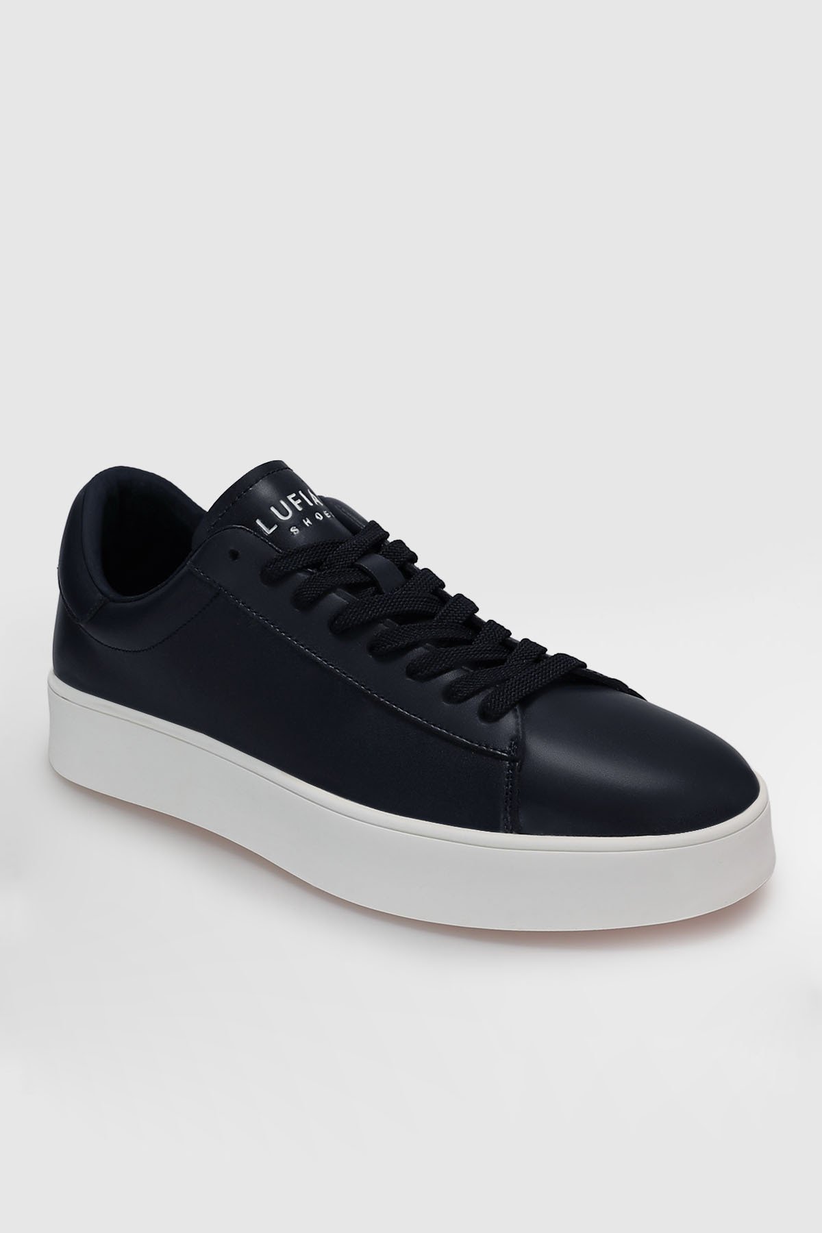 Men's Leather Sneakers Navy - LUFIAN (1)