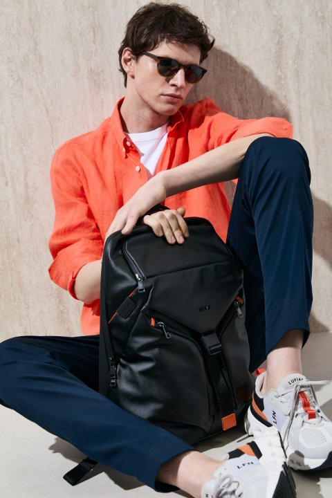 Mens Linen Shirt Comfort Fit Coral - Lufian