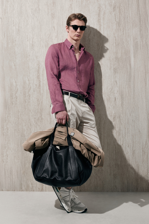 Mens Linen Shirt Comfort Fit Dry Rose - Lufian (1)