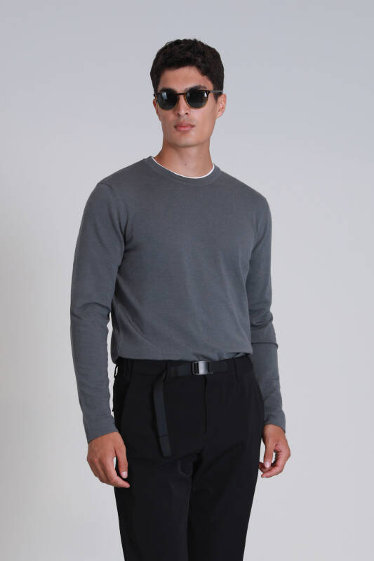 Mens Sweater Dark Grey - 5