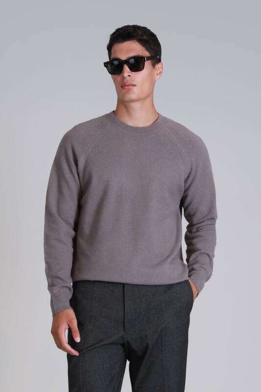 Mens Sweater Lıght Brown - 4