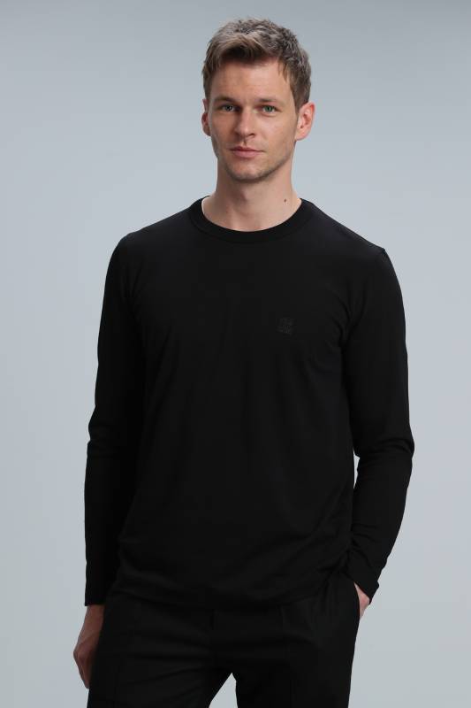 Merlın Mens Long Arm T - Shirt Black - 1