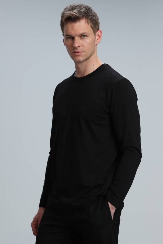 Merlın Mens Long Arm T - Shirt Black - 3