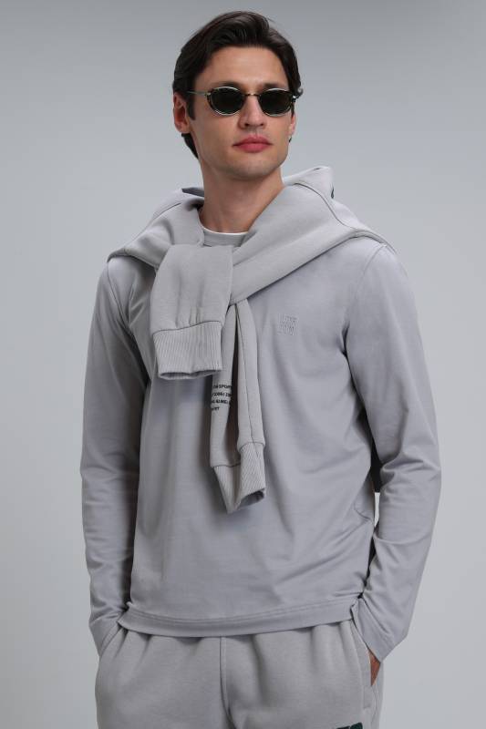 Merlın Mens Long Arm T - Shirt Grey - 1