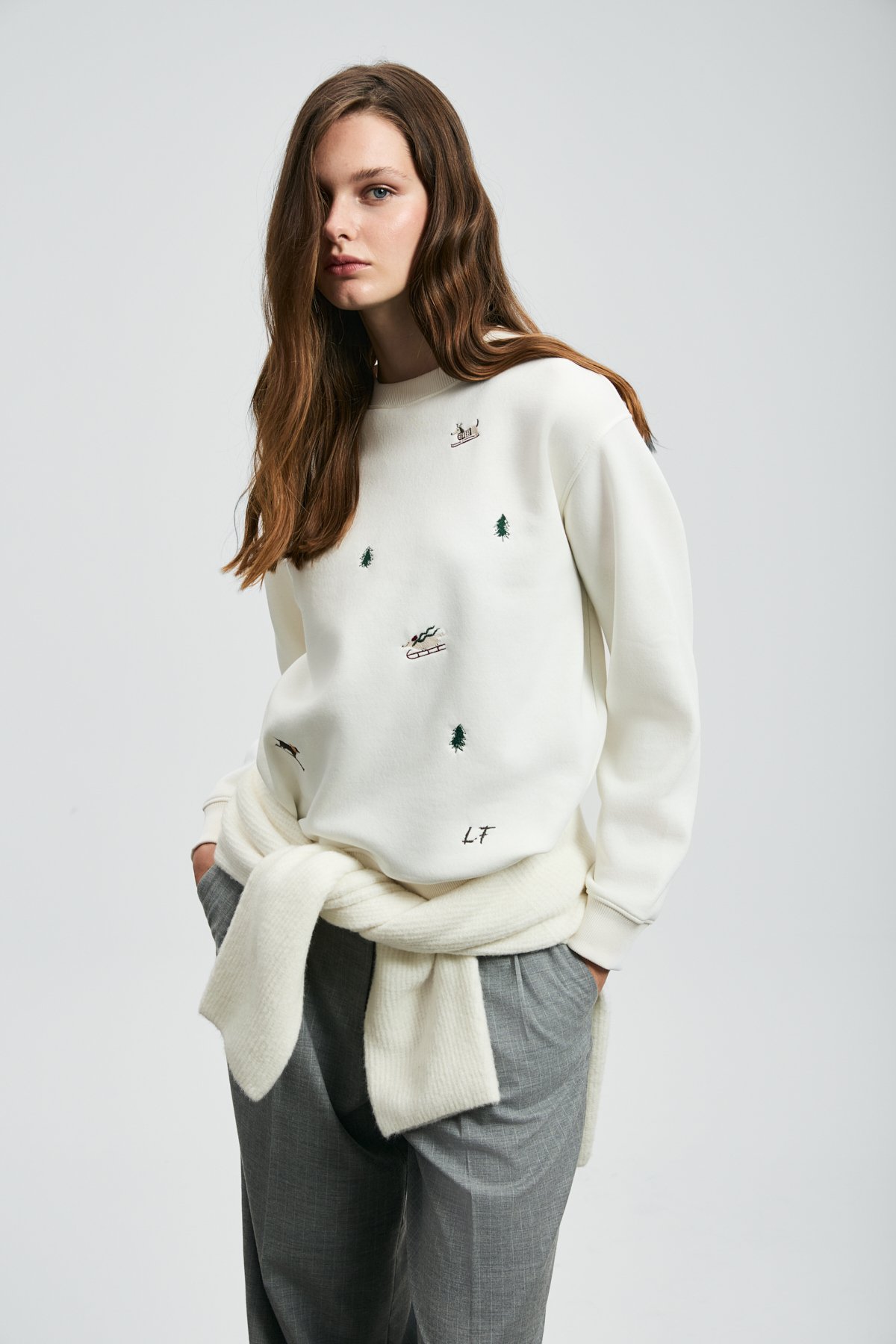 Merry Women's Knitted Sweatshirt Off White - LUFIAN