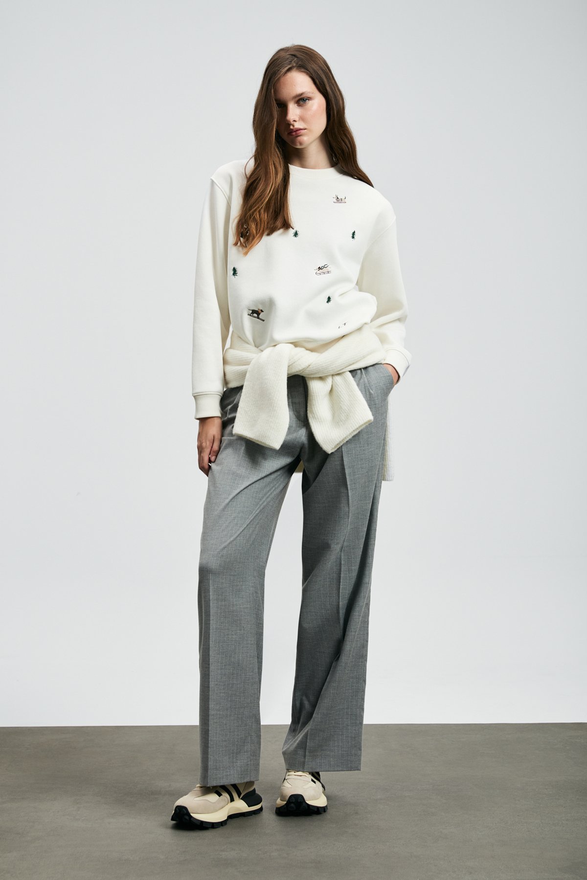 Merry Women's Knitted Sweatshirt Off White - LUFIAN