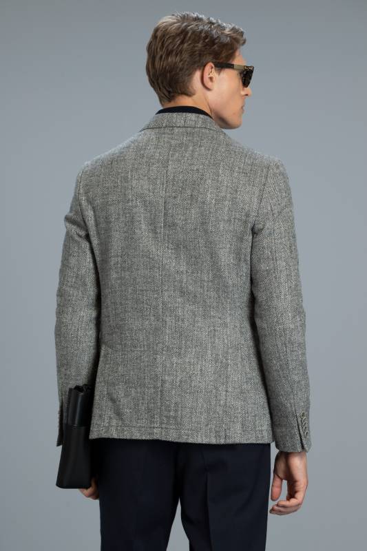 Miana Sports Mens Blazer Jacket Slım Fıt Grey - 6