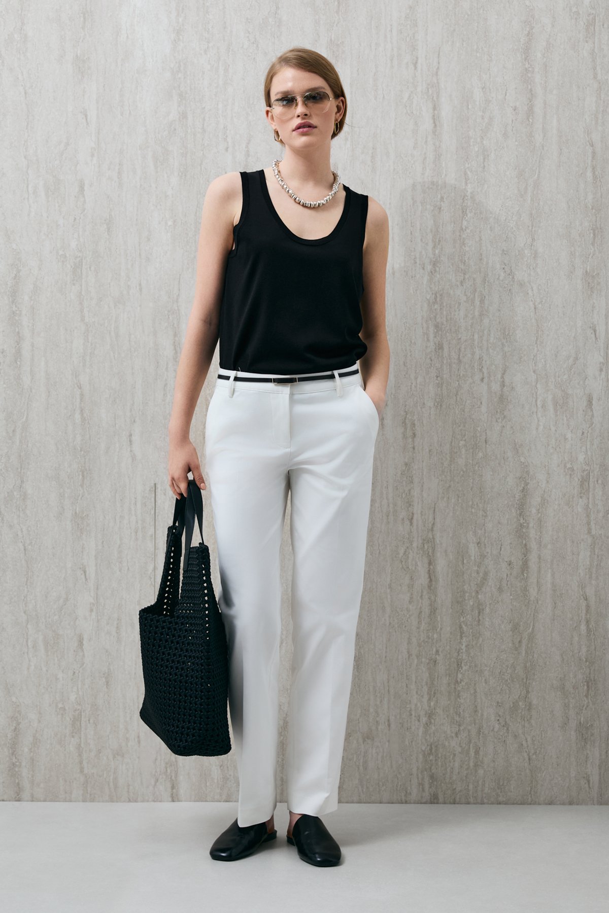 Mıra Women's Pants Off White - LUFIAN