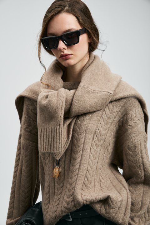 Mıra Women's Sweater Mink - LUFIAN