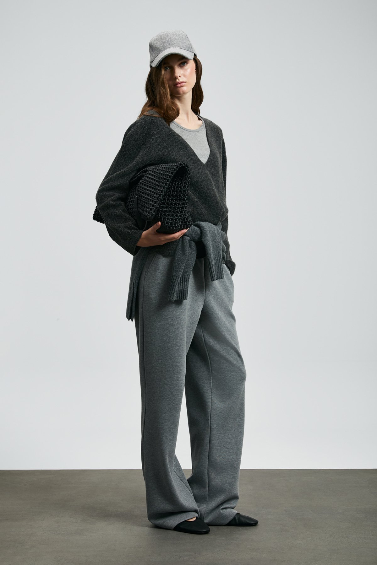 Moon Knitted Women's Sweatpants Gray - LUFIAN