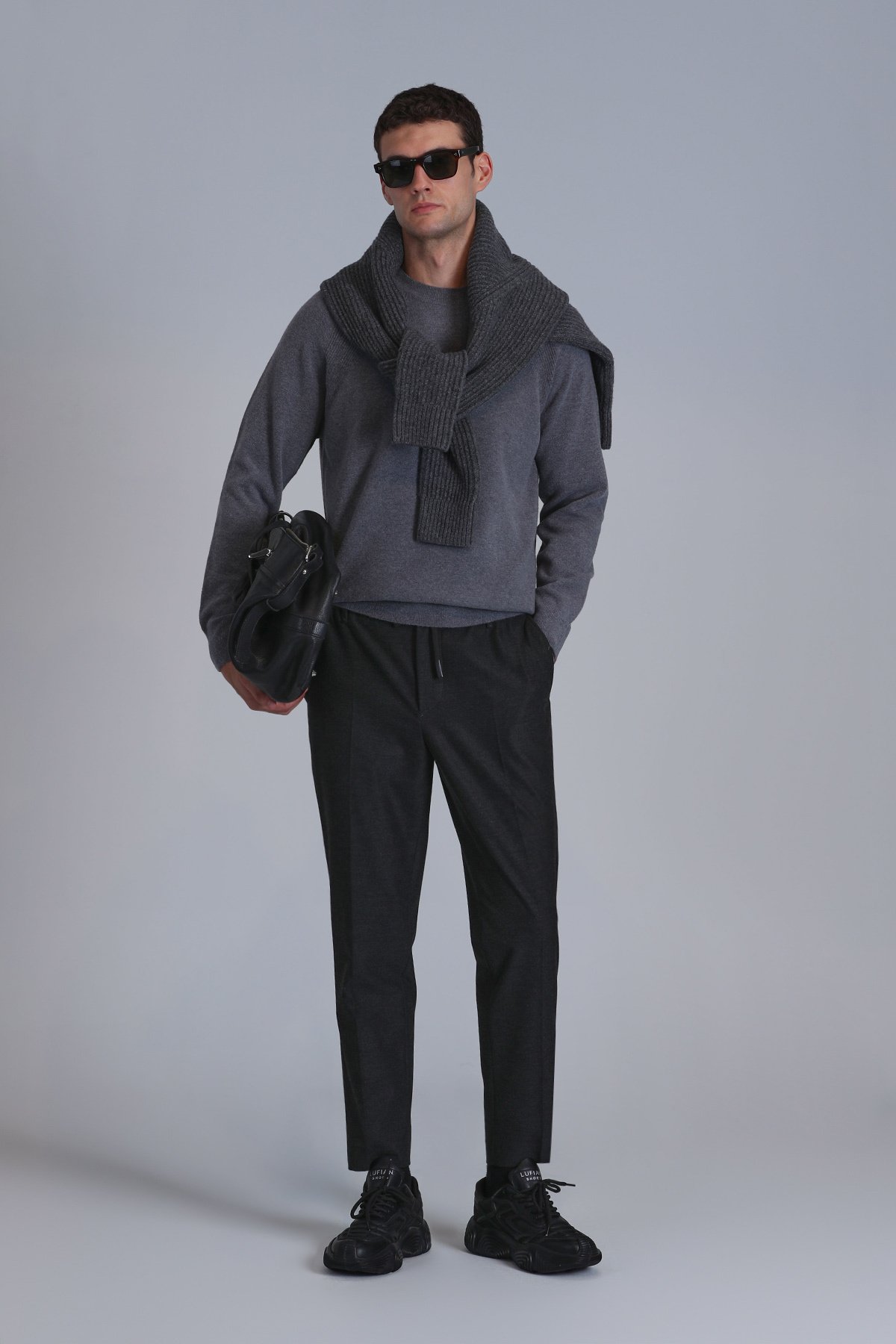 Moon Men's Sweater Gray - LUFIAN