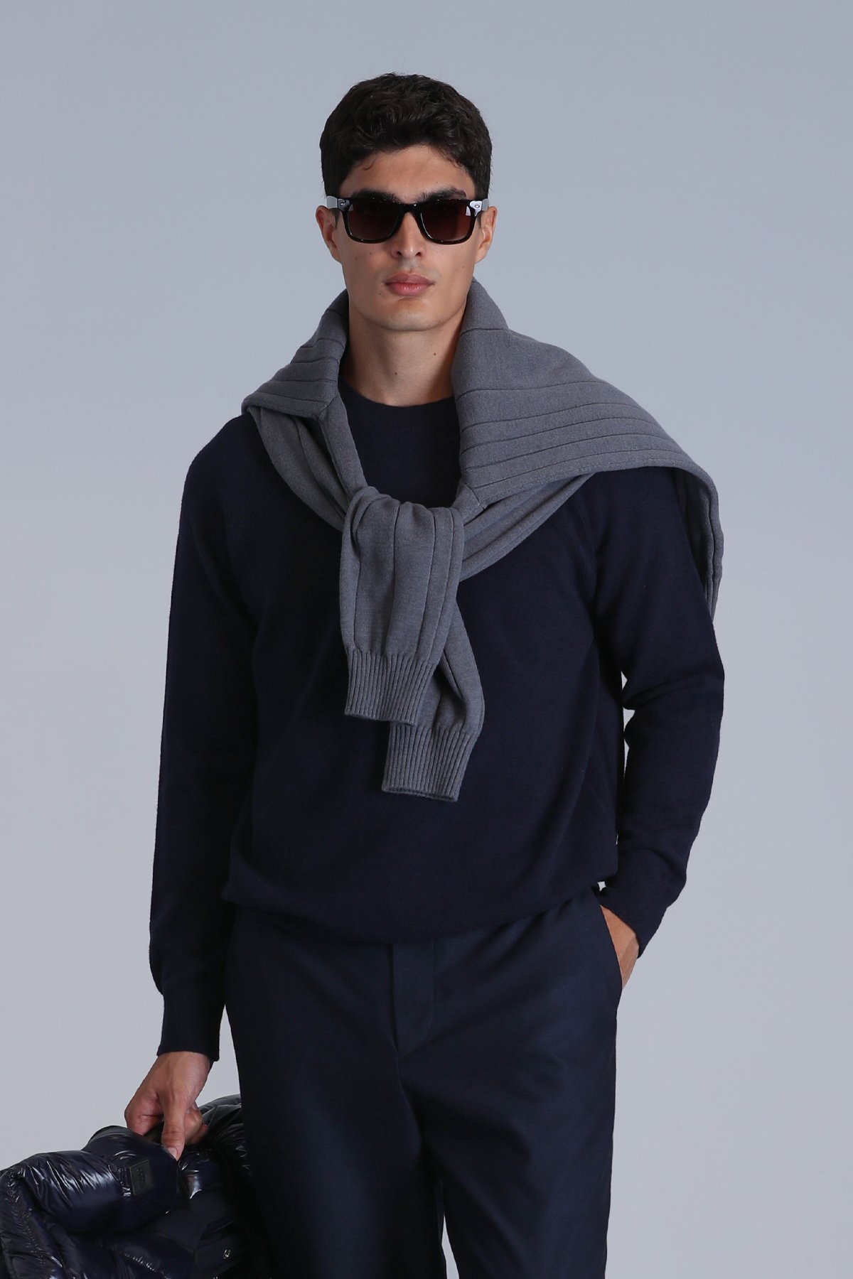 Moon Men's Sweater Navy Blue - LUFIAN