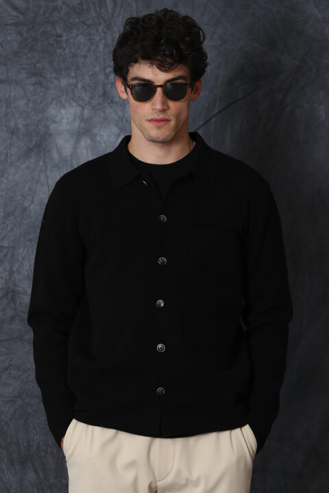 Morgan Male Cardigan Black - Lufian