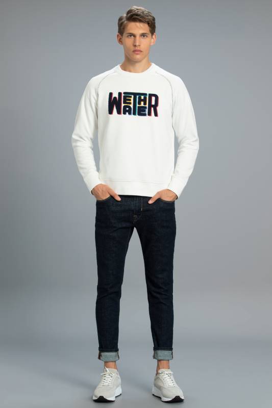 Mounth Male Sweatshirt Off Whıte - 3