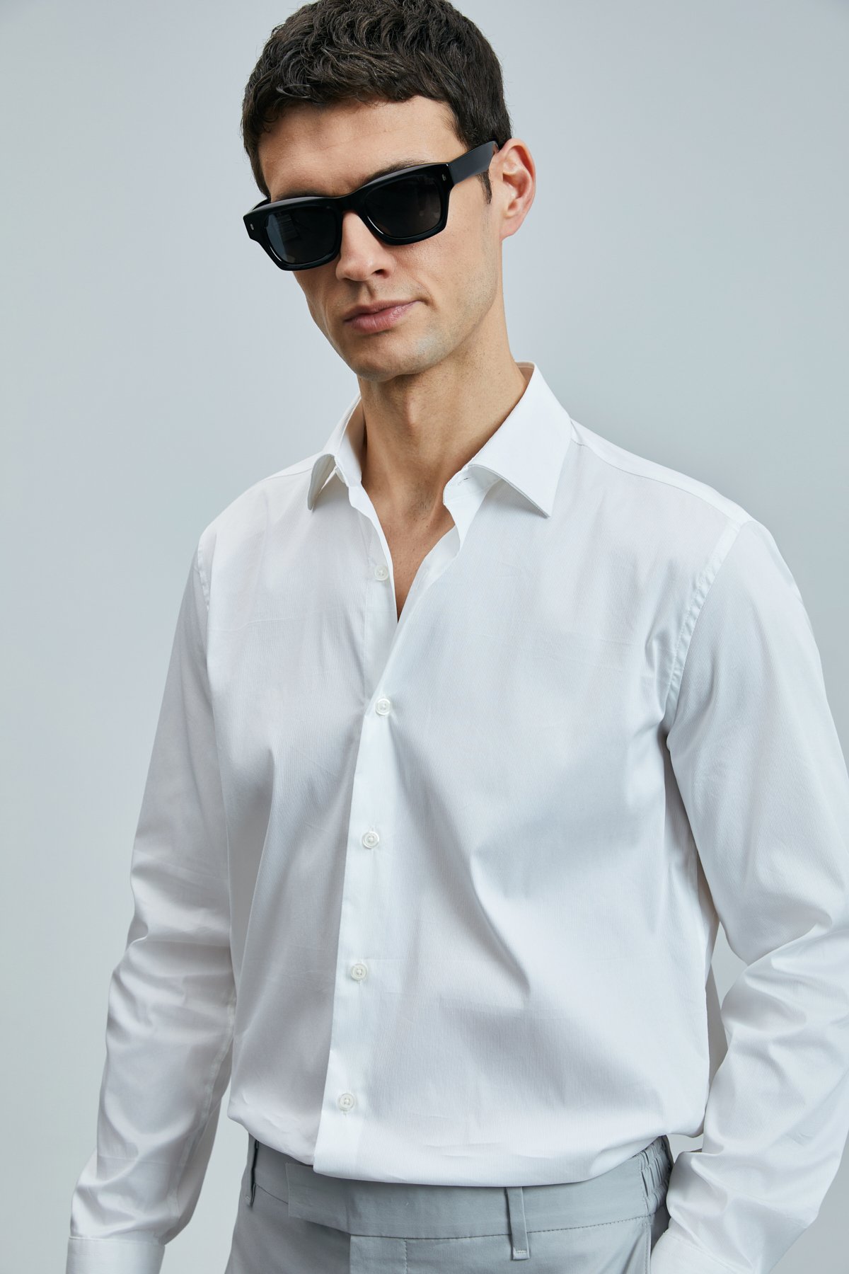 Farem Men's Basic Shirt Regular Fit White - LUFIAN