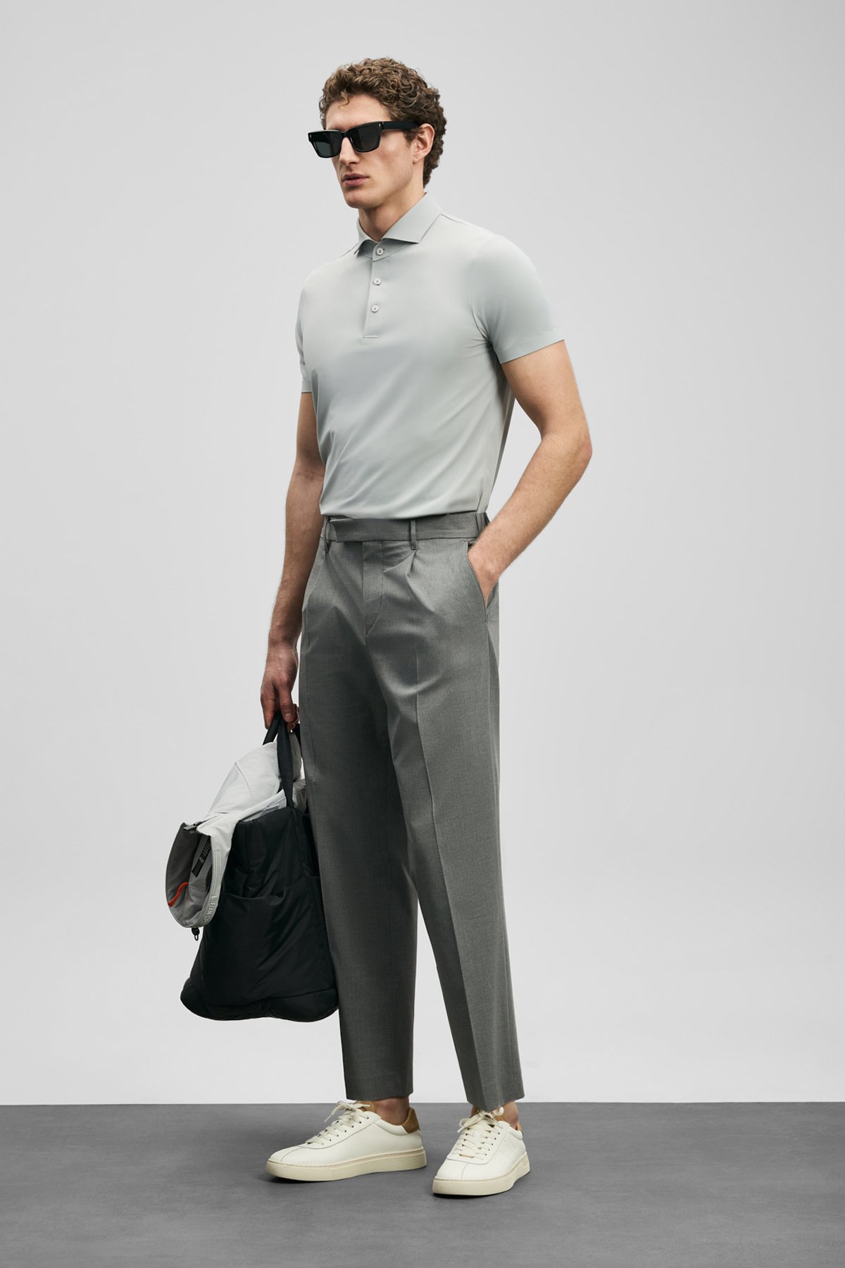 Nalon Smart Men's Chino Pants Slim Fit Light Gray - LUFIAN
