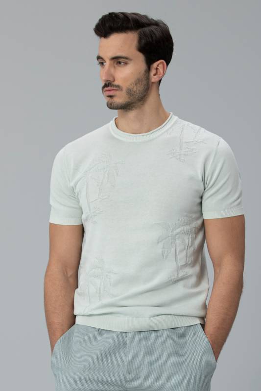 Nefti Cotton Mens Triko T - Shirt Ecru - 3