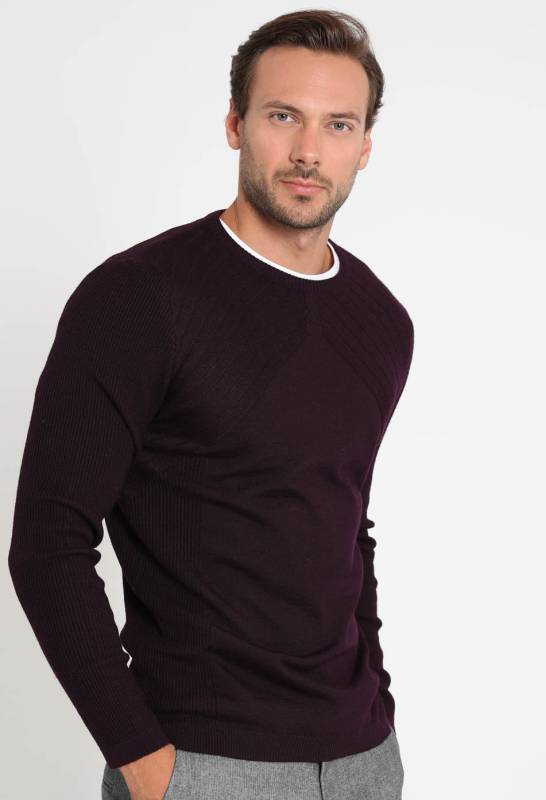 Nero Mens Sweater Damson - 3