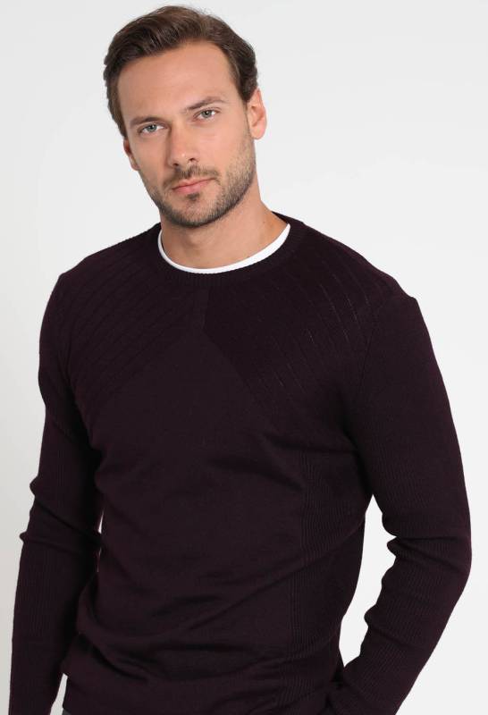 Nero Mens Sweater Damson - 4