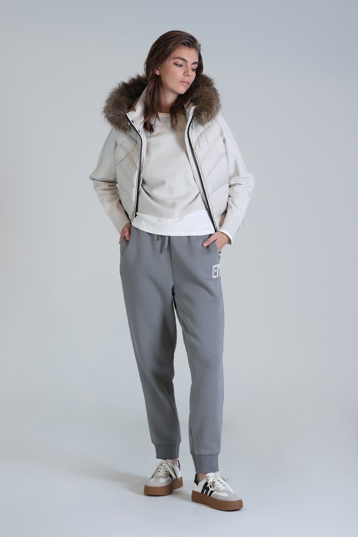Nıce Knitted Women's Sweatpants Nave Green - LUFIAN