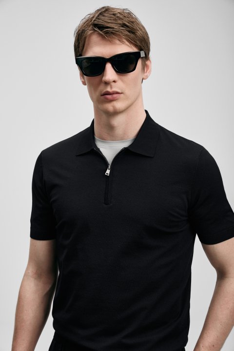 North Men's Modal Blend Sweater Black - LUFIAN