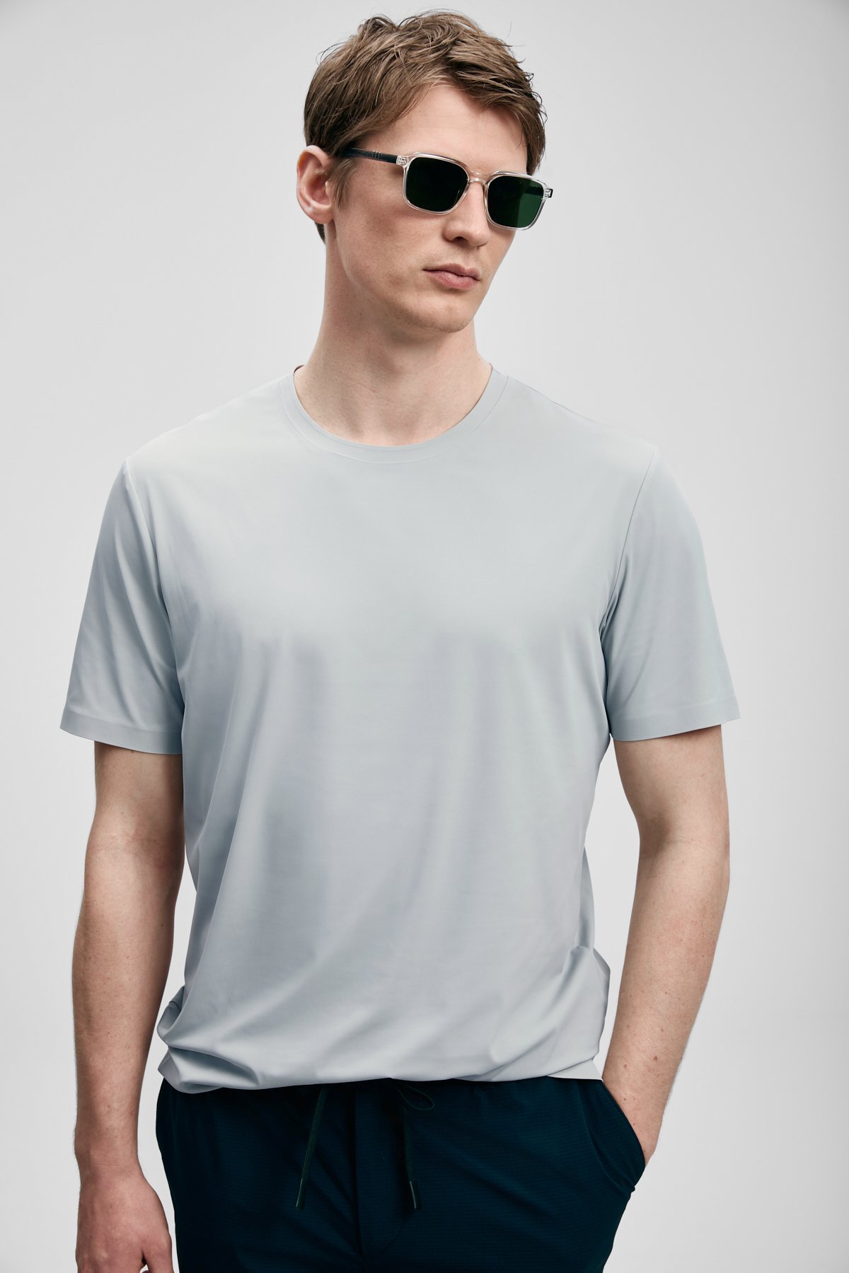 Nuvor Hi-Tech Performance Seamless T-Shirt Light Grey - LUFIAN