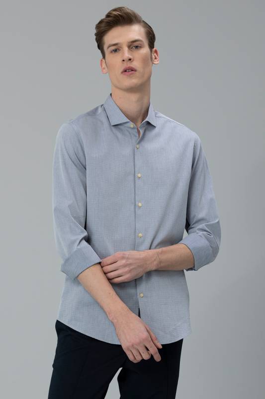 Oklo Mens Smart Shirt Slım Fıt Grey - 3