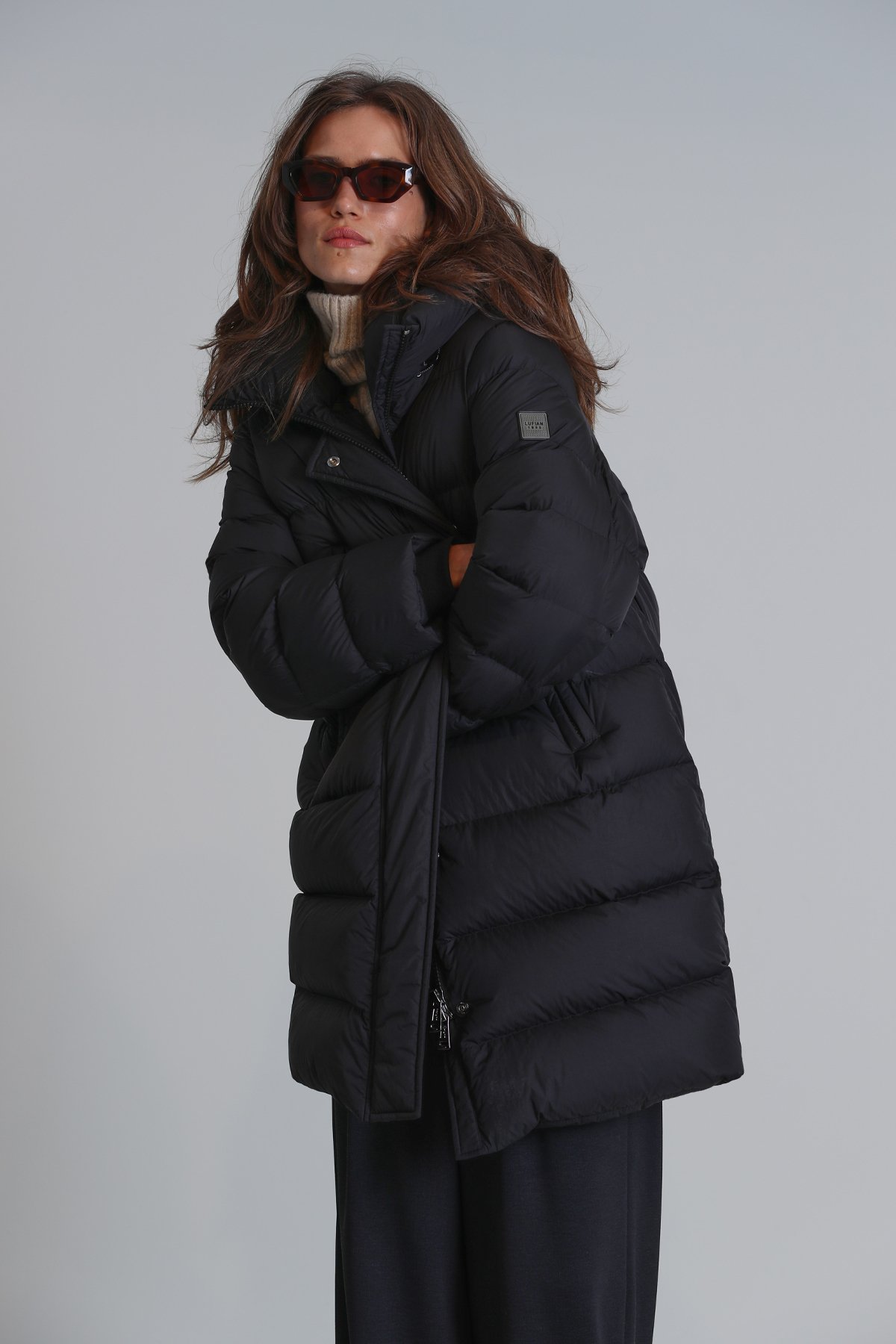 Olıvıa Goose Down Women's Coat Black - LUFIAN