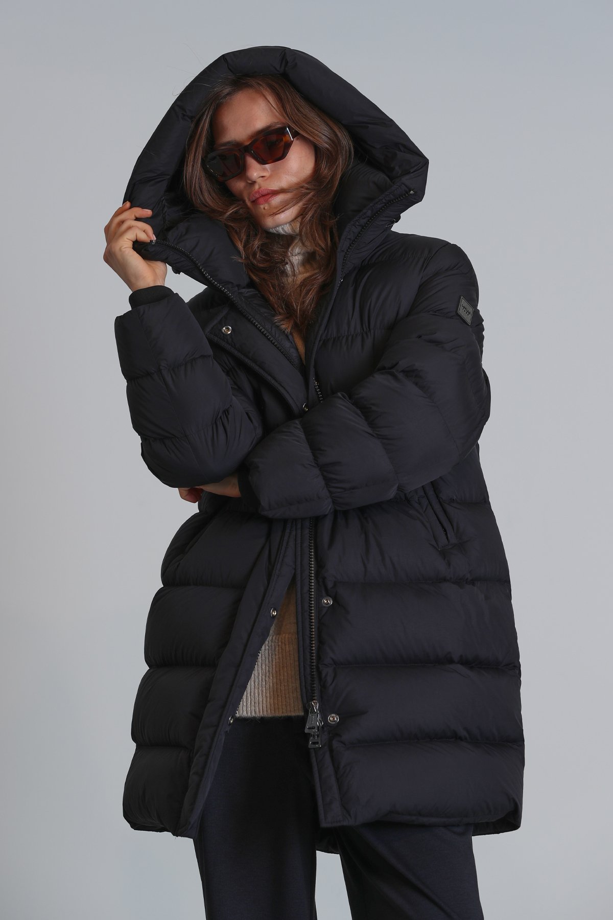 Olıvıa Goose Down Women's Coat Black - LUFIAN